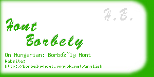 hont borbely business card